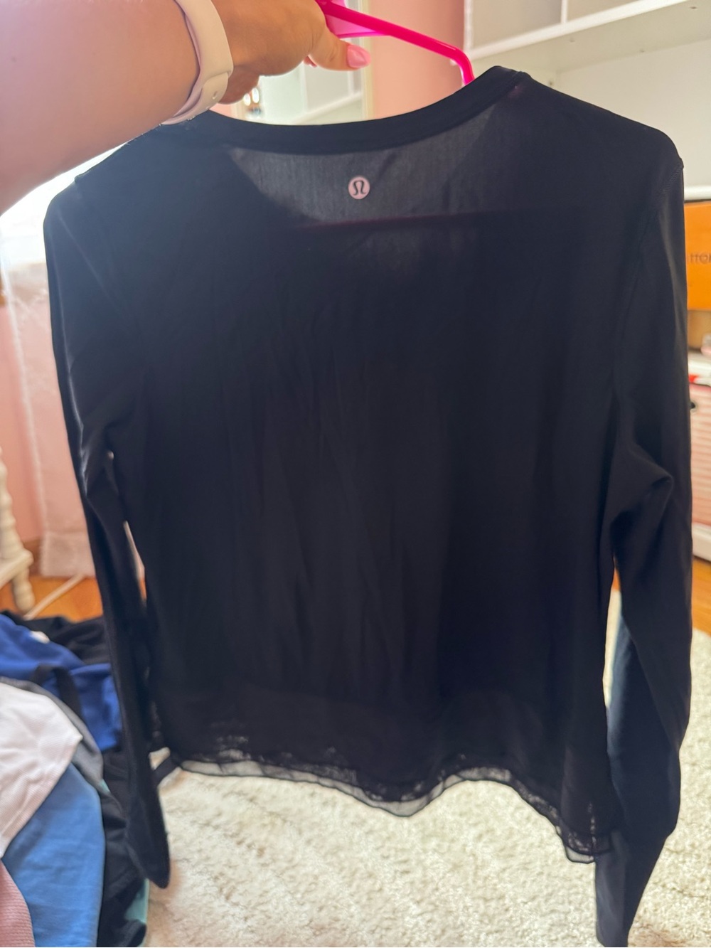 lululemon athletica Black Long-Sleeve Sheer Performance Top